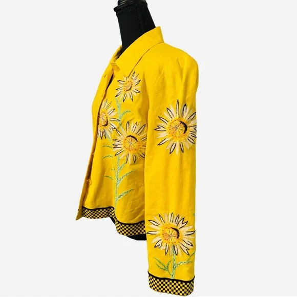 🌟🔥 BOGO Sale🔥🌟 Vintage Yellow Daisy Blazer - Picture 3 of 8